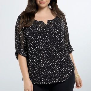 Plus Torrid Heart Chiffon Blouse Size 2x